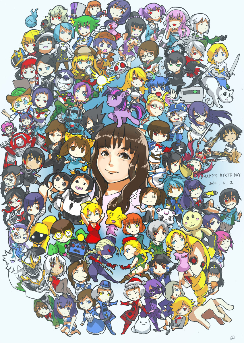 &gt;_&lt; 00s 10s 1990s_(style) 428 2014 428:_fuusa_sareta_shibuya_de 6+girls :3 :d ^_^ abomasnow absurdres ace_attorney aizawa_shouko angel_beats! annotation_request arakawa_under_the_bridge arc_system_works arcana_heart arcana_heart_3 aruruu bioshock bioshock_(series) bioshock_infinite black_eyes black_hair black_rock_shooter blonde_hair blue_eyes blue_hair bodysuit breasts brown_eyes brown_hair btooom! busujima_saeko cammy_white canaan_(character) canaan_(series) capcom catherine_(atlus_character) catherine_(game) celty_sturluson chibi cleavage closed_eyes coke-bottle_glasses courtney_collins crossover danganronpa_(series) dark_skin dated dead_master decapre di_gi_charat dorm_leader dorm_mistress double_bun durarara!! elizabeth_(bioshock_infinite) elizabeth_(persona) enix everyone eyebrows eyelashes final_fantasy final_fantasy_type-0 formal_clothes franziska_von_karma fukawa_toko full_metal_panic! fuuun_ishin_dai_shogun galaxy_angel gen_4_pokemon ghost_in_the_shell ghost_in_the_shell_arise glasses green_eyes green_hair hair_bun happy happy_birthday hero_bank hidamari_sketch highres highschool_of_the_dead hip_focus hit-girl houkouin iina inazuma_eleven_(series) inazuma_eleven_go inukai_gen isabeau_(megami_tensei) iwasawa_masami jewelpet_(series) jewelpet_sunshine jewelpet_twinkle jinrui_wa_suitai_shimashita jojo_no_kimyou_na_bouken kagura_(oneechanbara) kamen_rider kamen_rider_dcd kamen_rider_femme kamen_rider_ryuki_(series) kanbaru_suruga kick-ass kira_kousuke kivala kokoro_toshokan kotonon kuujou_jolyne labra_(jewelpet) lag_seeing landlady_(hidamari_sketch) legs long_hair looking_at_viewer lupin_iii mahou_sensei_negima! majestic_prince maoyuu_maou_yuusha maria_(arakawa) maria_holic marley_(pokemon) medaka_box metal_gear_(series) metal_gear_rising:_revengeance milla_maxwell mine_fujiko mint_blancmanche momohime monogatari_(series) morana_(pokemon) multicolored_hair multiple_boys multiple_crossover multiple_girls my_little_pony my_little_pony:_friendship_is_magic nanami_haruka naze_youka nintendo oboro_muramasa one_eye_closed oneechanbara onna_kishi_(maoyuu) open_mouth pani_poni_dash! persona persona_3 pink_hair pokemon pokemon_(anime) pokemon_(creature) pokemon_dppt_(anime) puchiko purple_eyes purple_hair red_eyes red_hair retro_artstyle rozen_maiden samidare_satsuki sawashiro_miyuki sayonara_zetsubou_sensei sekiutsu_maria_tarou semi-rimless_eyewear serizawa_akane shichimi_(negima) shin_megami_tensei shin_megami_tensei_iv shinku short_hair shugo_chara! shuu_(inazuma_eleven) sice_(fft-0) smile square_enix stone_free street_fighter street_fighter_ii_(series) street_fighter_iv_(series) suit suzukaze_rin sword tales_of_(series) tales_of_xillia tantei_opera_milky_holmes tegami_bachi tenkai_knights top_wo_nerae!_(series) top_wo_nerae_2! twilight_sparkle twintails two-tone_hair tycho_science under-rim_eyewear unicorn uta_no_prince-sama utawarerumono voice_actor voice_actor_connection weapon weiss_(arcana_heart) white_hair wink xd xia_yu_lan y_(jintai) yoshino_chidori zaizen_mitsuo zenigata_tsugiko