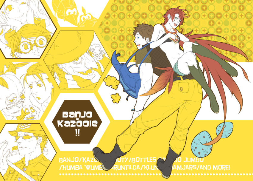 an-other_world banjo-kazooie banjo_(banjo-kazooie) gruntilda_winkybunion humba_wumba_(banjo-kazooie) kazooie_(banjo-kazooie) mumbo_jumbo_(banjo-kazooie) personification rareware red_hair