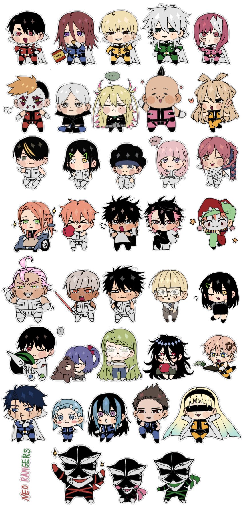 &gt;p&lt; 4388m 6+boys 6+girls :3 absurdres afro ahoge aizome_komachi akabane_sousei akebayashi_renren angry antenna_hair aoshima_shougo apple arm_up armor arms_up black_blindfold black_bow black_dress black_eyes black_hair black_jacket black_pants black_pantyhose black_skirt blindfold blonde_hair blue_eyes blue_hair blue_hairband blush bow braid braided_hair_rings brown_hair brown_jacket brown_pants cape chibi chibi_only chidori_(sentai_dai_shikkaku) child chips_(food) closed_eyes closed_mouth coat crossed_arms crossed_legs dark-skinned_male dark_skin disgust dress eating food fruit full_armor glasses gloves green_eyes green_hair green_jacket green_pants grey_eyes hagino_noa hair_bow hair_ornament hair_over_one_eye hair_rings hairband hairclip hand_on_own_cheek hand_on_own_face hand_up hands_on_own_hips hat hekiru_aran heterochromia highres hisui_kanon jacket jester jester_cap jester_costume kiritani_shinya_(sentai_dai_shikkaku) kiss kissing_cheek kneeling knife koguma_ranmaru kujaku_(sentai_daishikkaku) kurusu_yamato leg_up long_hair long_sleeves looking_at_viewer looking_to_the_side makeup messy_hair midorikawa_momiji midorikawa_sanae mohawk mountain_bag multicolored_hair multiple_boys multiple_girls muscular nadeshiko_masurao no one_eye_closed open_mouth orange_hair pants pantyhose pink_eyes pink_hair pink_jacket pink_pants purple_eyes red_jacket red_pants remonucha ruri_shinta sakurama_hibiki sakurama_sesera sazan_juuji scar scar_across_eye scar_on_face school_uniform sentai_daishikkaku sentouin_d sentouin_xx serious shaved_head shion_kai shippou_tsukasa short_hair side_ponytail simple_background sitting skirt sleeveless sleeveless_jacket souma_keisuke speech_bubble star-shaped_pupils star_(symbol) stuffed_animal stuffed_toy surprised suzukiri_yumeko sword symbol-shaped_pupils teddy_bear thought_bubble tokita_shun tongue two-tone_hair urabe_eigen usukubo_angel usukubo_yakushi very_long_hair weapon wheelchair white_background white_cape white_coat white_eyes white_gloves white_hair white_jacket white_pants windy_(sentai_daishikkaku) yamabuki_akane yellow_eyes yellow_jacket yellow_pants yukino_angelica