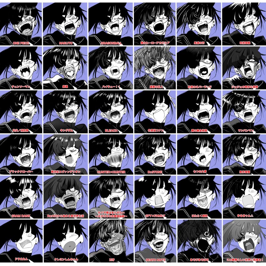 1girl ado_(utaite) afro_(kngotezo)_(style) akasaka_aka_(style) annotation_request aoyama_goushou_(style) araki_hirohiko_(style) asobi_asobase black_clover bleach boichi_(style) boku_no_hero_academia chainsaw_man copyright_request crayon_shin-chan death_note demizu_posuka_(style) doraemon dr._stone dragon_ball en&#039;en_no_shouboutai endou_tatsuya_(style) english_text engrish_text fujimoto_tatsuki_(style) furudate_haruichi_(style) gege_akutami_(style) gotouge_koyoharu_(style) grappler_baki haikyuu!! hara_yasuhisa_(style) hataraku_saibou highres horikoshi_kouhei_(style) hunter_x_hunter inoue_takehiko_(style) isayama_hajime_(style) itagaki_keisuke_(style) jojo_no_kimyou_na_bouken jujutsu_kaisen kaguya-sama_wa_kokurasetai_~tensai-tachi_no_renai_zunousen~ kimetsu_no_yaiba kingdom_(series) kishimoto_masashi_(style) kono_subarashii_sekai_ni_shukufuku_wo! kubo_tite_(style) meitantei_conan meme multiple_style_parody naima_(ado) nanatsu_no_taizai naruto_(classic) naruto_(series) neon_genesis_evangelion obata_takeshi_(style) oda_eiichirou_(style) okubo_atsushi_(style) one-punch_man one_(style) one_piece parody partially_annotated partially_translated ponytail ranguage re:zero_kara_hajimeru_isekai_seikatsu sailor_collar school_uniform serafuku shimizu_akane_(style) shingeki_no_kyojin slam_dunk_(series) solo spy_x_family style_parody style_request suzukawa_rin_(style) suzuki_nakaba_(style) tabata_yuuki_(style) togashi_yoshihiro_(style) tokyo_ghoul toriyama_akira_(style) translation_request usseewa usui_yoshito_(style) utaite yakusoku_no_neverland yurucamp