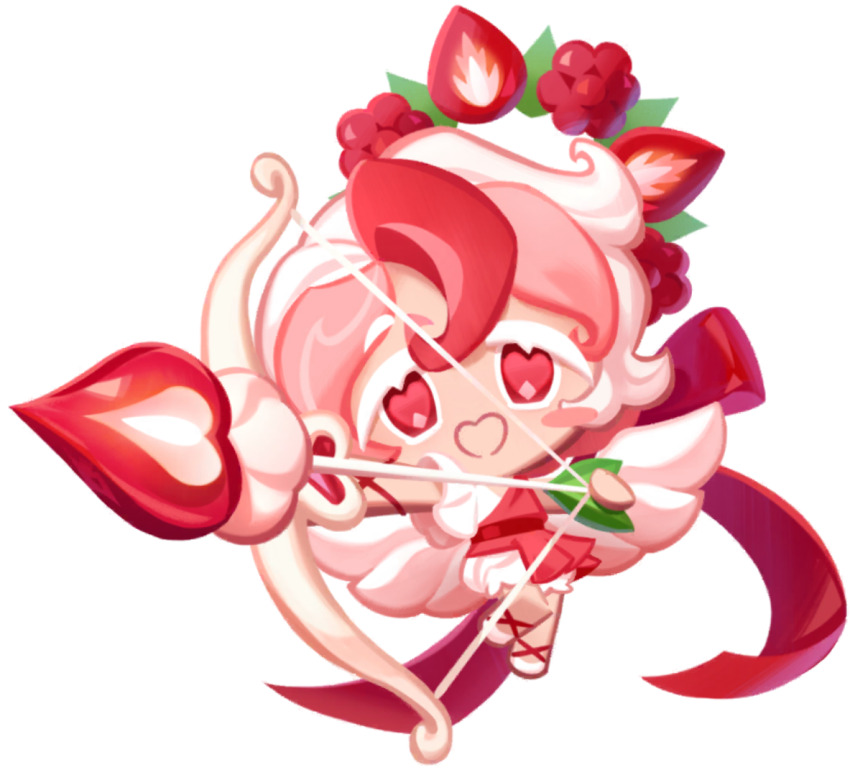 1boy androgynous angel angel_wings arrow_(projectile) bow_(weapon) colored_eyelashes cookie_run cookie_run:_kingdom cute_weapon food fruit game_cg girly_boy halo halo_behind_head heart holding holding_bow_(weapon) holding_weapon incoming_attack inverted_eyelashes looking_at_viewer male_focus multicolored_hair official_art pavlova_cookie pink_hair raspberry red_eyes red_hair red_ribbon red_robe ribbon robe sandals short_hair simple_background smile solo strawberry strawberry_slice third-party_source transparent_background weapon white_eyelashes white_hair white_robe white_sandals white_wings wings