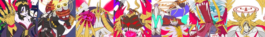 absurdres barbamon barbamon_x-antibody beelzebumon beelzebumon_x-antibody belphemon belphemon_rage_mode belphemon_x-antibody claws demon demon_(digimon) demon_girl demon_x-antibody digimon fallen_angel gun highres horns incredibly_absurdres leviamon leviamon_x-antibody lilithmon lilithmon_x-antibody lucemon_falldown_mode lucemon_x-antibody seven_great_demon_lords weapon