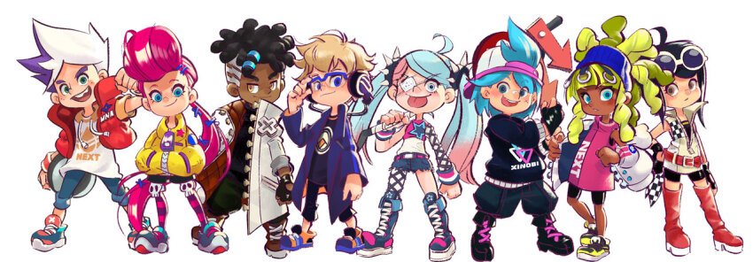 absurdly_long_hair adjusting_clothes adjusting_eyewear adjusting_gloves ahoge anime_coloring ankle_boots aqua_eyes aqua_hair arm_at_side artistic_error asymmetrical_hair backwards_hat badge baggy_pants ball bandaid bandaid_on_face bandaid_on_nose baseball_cap basketball_(object) belt belted_jacket belted_shorts berecca_(ninjala) bike_shorts black_boots black_bridal_gauntlets black_collar black_gloves black_outline black_pants black_shirt black_shorts black_sweater black_undershirt blonde_hair blowing_bubbles blue-framed_eyewear blue_boots blue_coat blue_eyes blue_hairband blue_hood blue_hoodie blue_pants blue_pupils blue_shirt blue_shoes blue_shorts blue_sleeves blunt_bangs boots breast_pocket bridal_gauntlets brown_boots brown_hair burton_(ninjala) buttons checkered_flag checkered_print chewing_gum child clenched_hand closed_mouth clothes_down coat collar collared_coat collared_jacket collared_shirt collared_sweater collared_vest commentary dark-skinned_female dark-skinned_male dark_skin denim denim_shorts drawstring dreadlocks emma_(ninjala) english_commentary english_text everyone eyelashes eyepatch eyewear_on_head facial_scar fingerless_gloves flag flat_chest freckles frown fur-trimmed_jacket fur_trim glasses gloves gradient_hair green_hair green_pants grey_sleeve_cuffs grin hair_ornament hair_tie hairband hairclip half_updo hand_on_own_hip hands_in_pockets happy hat headphones high_collar holding holding_jacket holding_pole holding_unworn_clothes holding_weapon hood hood_down hooded_shirt hoodie horizontal-striped_sleeves horizontal-striped_thighhighs impossible_hair ippon_katana jacket jane_(ninjala) jeans kappei_(ninjala) kinky_hair knee_boots lace-up_boots lapels leather leather_gloves legs_apart logo_print long_hair long_mouth long_shirt long_sidelocks long_sleeves looking_at_viewer looking_to_the_side lucy_(ninjala) mandarin_collar matsuri_board medical_eyepatch multicolored_coat multicolored_hair multicolored_jacket multicolored_shoes ninjala nose notched_lapels o-ring official_art one_eye_covered open_clothes open_jacket open_mouth orange_sleeves outline padded_vest pants pants_rolled_up pantyhose parted_bangs parted_hair partially_open_jacket pin pink_belt pink_hair pink_shirt pink_thighhighs platform_boots pocket pole pompadour ponytail popped_collar print_jacket print_shirt print_shoes puffy_long_sleeves puffy_shorts puffy_sleeves purple_thighhighs race_queen red_belt red_boots rianti-wong ribbed_sweater road_sign ron_(ninjala) scar scar_on_cheek scar_on_face scrap_saber semi-rimless_eyewear shirt shoe_soles shoes short_hair short_shorts short_sleeves shorts sidecut sidelocks sign simple_background single_bare_arm single_fishnet_armwear single_fishnet_legwear single_leg_pantyhose single_sleeve skinny sleeveless sleeveless_jacket sleeveless_shirt sleeves_rolled_up smile sneakers solo spiked_hair_ornament standing star_(symbol) star_print stop_sign streaked_hair streetwear striped_clothes striped_shorts striped_sleeves striped_wristband sunglasses sweater swept_bangs teeth text_print thick_eyebrows thigh_boots thighhighs tongue tongue_out torn_clothes torn_shorts transparent_background triangle_print turtleneck turtleneck_sweater twintails two-sided_coat two-sided_fabric two-sided_jacket two-tone_coat two-tone_hair two-tone_jacket two-tone_shirt two-tone_shoes undercut undershirt unworn_jacket unzipped upper_teeth_only van_(ninjala) very_long_hair vest weapon white-framed_eyewear white_background white_coat white_hair white_hat white_jacket white_pantyhose white_shirt white_shoes white_sleeve_cuffs white_sleeves wrestling_boots wristband x_hair_ornament yellow_eyes yellow_jacket yellow_shoes yellow_sleeve_cuffs zipper zipper_pull_tab
