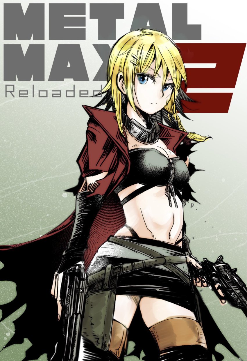 beretta_92 black_panties gun handgun highres metal_max metal_max_2_reloaded mirin_(gyochou) panties rena_(mm2r) underwear weapon