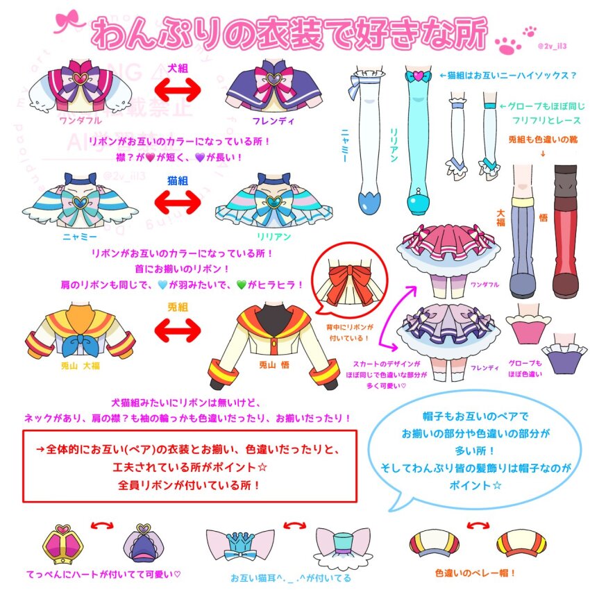 2v_iil3 cure_friendy cure_lillian cure_nyammy cure_wonderful highres precure toyama_daifuku toyama_satoru wonderful_precure!