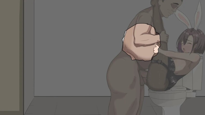 1girl bathroom breasts fat fat_man large_breasts matsujitsu_no_naka_de_kanojo_ga_daraku_shita toilet vaginal