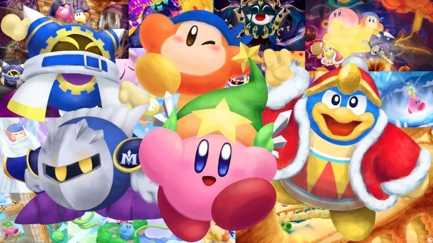 ^_^ absurdres animal_ears armor bandana bandana_waddle_dee beak beanie belt belt_buckle belt_collar blue_bandana blue_belt blue_eyes blue_footwear blue_hood blue_skin blush_stickers buckle cape cave character_request closed_eyes collar colored_skin copy_ability ear_covers eruption eye_in_mouth fur-trimmed_robe fur-trimmed_sleeves fur_trim gloves green_hat grey_mask hand_up happy hat hat_ornament helmet highres holding holding_key holding_umbrella ice in-universe_location key king_dedede kirby kirby&#039;s_return_to_dream_land kirby_(series) leaf leaf_kirby leg_up light_blush long_sleeves looking_at_viewer lying magolor magolor_soul meta_knight nintendo no_mouth on_stomach one_eye_closed open_mouth orange_skin parasol parasol_kirby pauldrons pink_skin pom_pom_(clothes) pom_pom_beanie purple_footwear railing rayman_limbs red_footwear red_hat red_robe red_sash red_umbrella robe sabaton sash scarf shoes shoulder_armor sleeves_past_wrists sliding smile snow solid_oval_eyes sphere_doomer star_(symbol) star_hat_ornament suyasuyabi sword_kirby third_eye tower triangle_print two-tone_sash two-tone_umbrella ultra_sword_kirby umbrella v v-shaped_eyes volcano walking warp_star white_cape white_gloves white_scarf white_umbrella wind winged_helmet yellow_eyes yellow_gloves yellow_sash