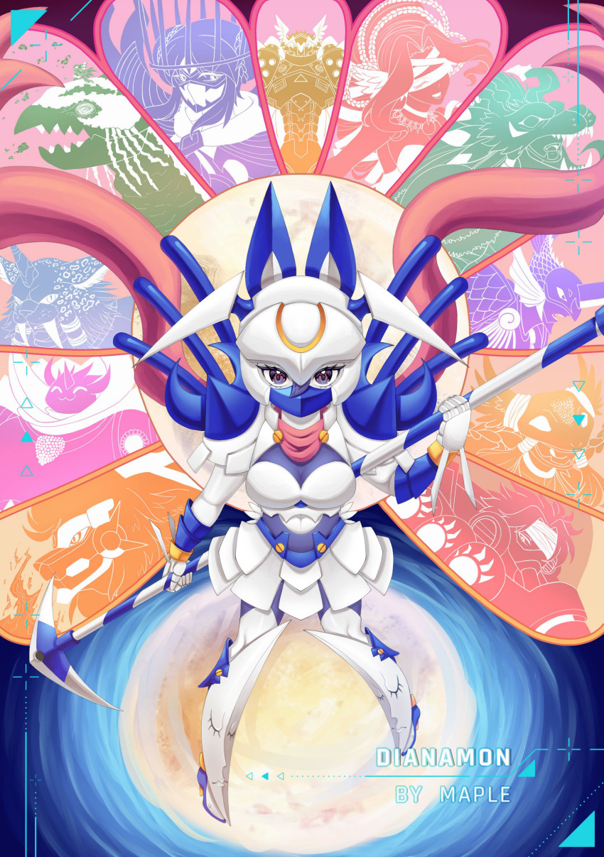 absurdres apollomon armor bacchusmon ceresmon crescent_moon dianamon digimon digimon_(creature) highres junomon jupitermon marsmon mask mercurymon minervamon moon neptunemon olympos_xii venusmon vulcanusmon