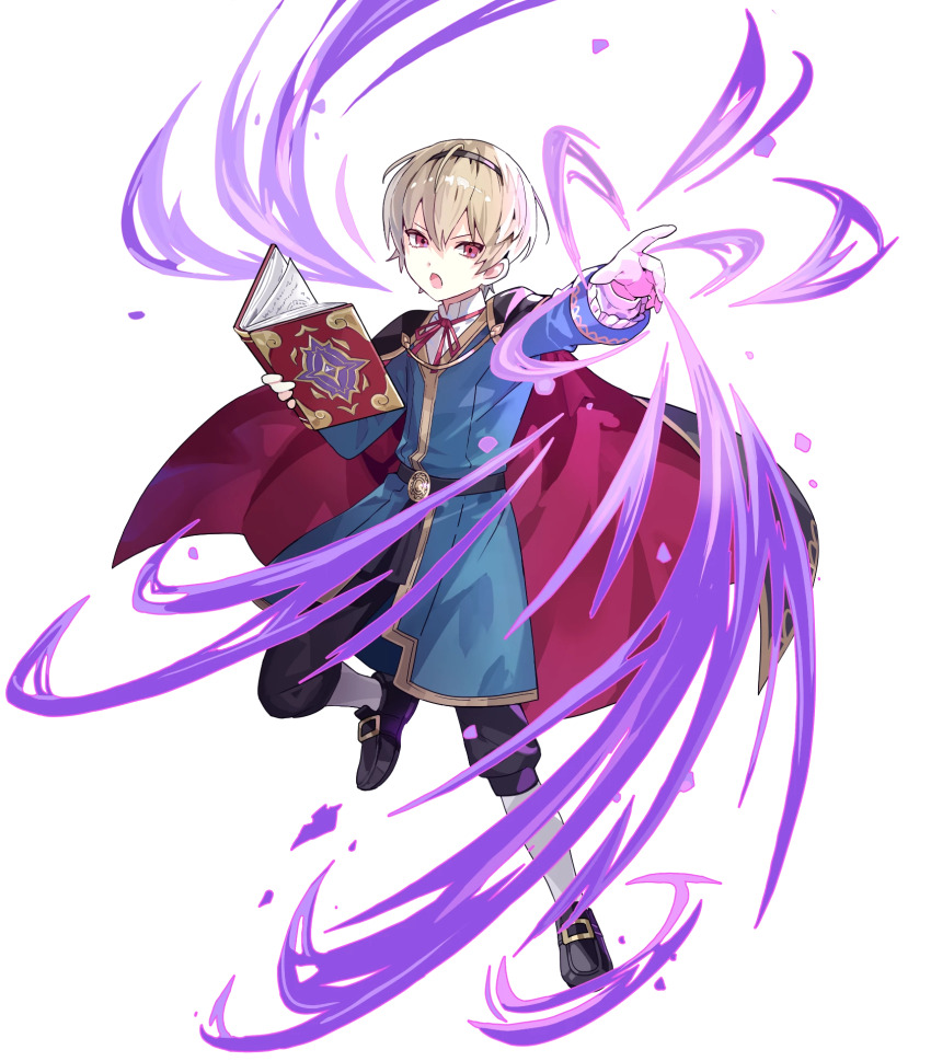 1boy aged_down black_cape blonde_hair book brown_eyes cape fire_emblem fire_emblem_fates fire_emblem_heroes highres holding holding_book leo_(fire_emblem_fates) leo_(young_sprout)_(fire_emblem_fates) multicolored_cape nintendo non-web_source official_art red_cape solo tiara transparent_background