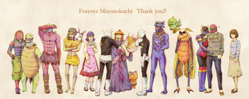 00s 2girls 6+boys bad_id bad_pixiv_id cigar_(alcari) devil_neko flower gamess_(sunred) general_vamp hell_wolf highres hug ichigo_(sunred) kaamenman kayoko medario multiple_boys multiple_girls night_owl_(sunred) nigo_(sunred) p-chan_kai sunred taiza_(sunred) tears tentai_senshi_sunred uchida_kayoko usakotsu