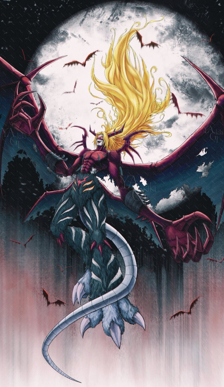 1boy claws digimon digimon_adventure highres male_focus solo tail venomvamdemon wings