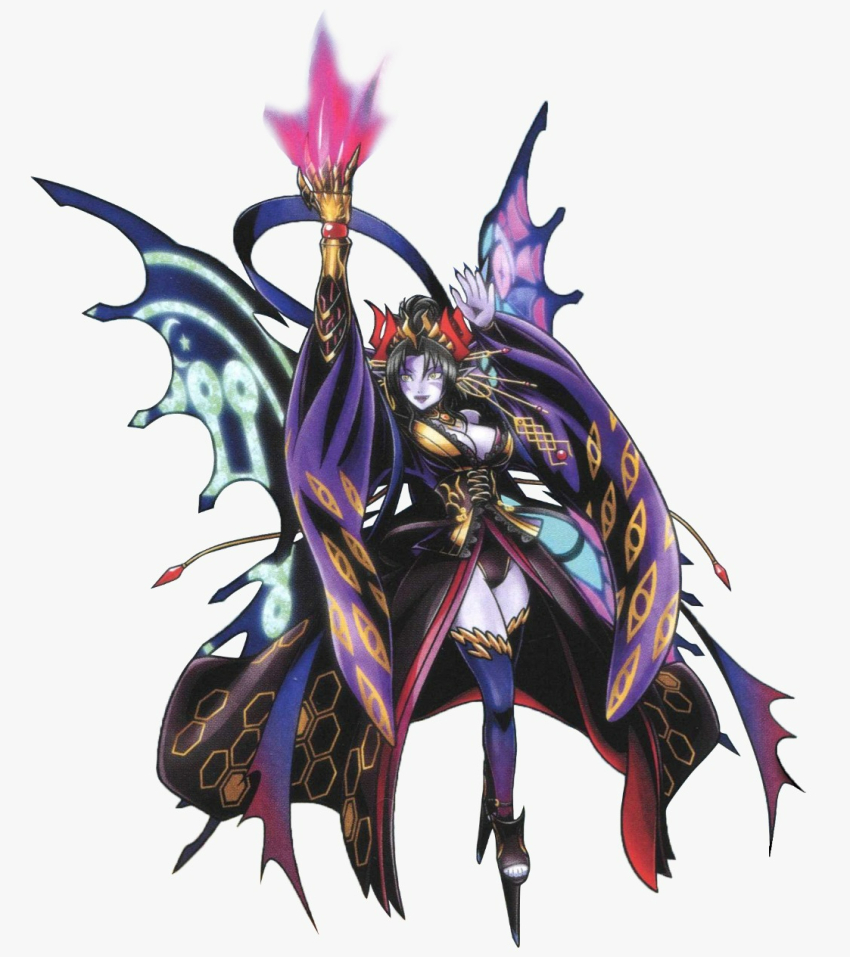 breasts demon demon_girl digimon digimon_(creature) fallen_angel highres lilithmon lilithmon_x-antibody mark_of_evil official_art wings