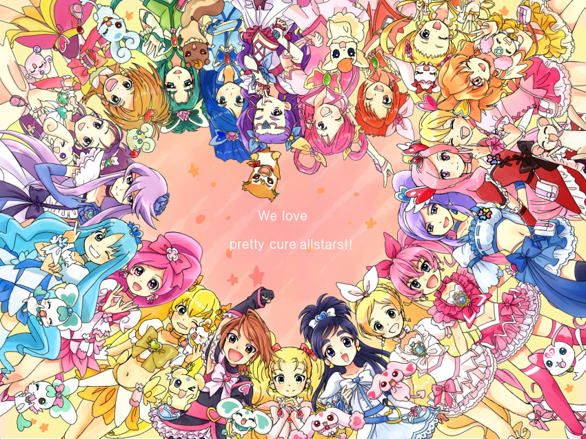 00s 10s 6+girls :d abrame absolutely_everyone ahoge akimoto_komachi aono_miki bad_id bad_pixiv_id black_gloves black_hair blonde_hair blue_eyes blue_flower blue_hair blue_rose blue_skirt boots bow braid brooch brown_eyes brown_hair bug butterfly butterfly_hair_ornament chiffon_(fresh_precure!) choker choppy chypre_(heartcatch_precure!) circle_formation coco_(precure_5) coco_(yes!_precure_5) coffret_(heartcatch_precure!) cone_hair_bun creature cure_aqua cure_berry cure_black cure_bloom cure_blossom cure_dream cure_egret cure_lemonade cure_marine cure_melody cure_mint cure_moonlight cure_passion cure_peach cure_pine cure_rhythm cure_rouge cure_sunshine cure_white dress everyone fingerless_gloves flappy flower foop fresh_precure! frills futari_wa_precure futari_wa_precure_max_heart futari_wa_precure_splash_star gloves green_hair grin hair_bun hair_ornament hair_ribbon hair_rings half_updo hanasaki_tsubomi happy heart heart_brooch heartcatch_precure! higashi_setsuna high_ponytail high_side_ponytail highres houjou_hibiki hummy_(suite_precure) hyuuga_saki insect jewelry kasugano_urara_(yes!_precure_5) kujou_hikari kurumi_erika long_hair lulun magical_girl mepple midriff milk_(precure_5) milk_(yes!_precure_5) milky_rose mimino_kurumi minamino_kanade minazuki_karen mipple mishou_mai misumi_nagisa momozono_love moop multiple_girls myoudouin_itsuki natsuki_rin navel nuts_(yes!_precure_5) one_eye_closed open_mouth own_hands_clasped own_hands_together pink_bow pink_eyes pink_flower pink_hair pink_rose ponytail porun potpourri_(heartcatch_precure!) precure precure_all_stars purple_hair red_hair ribbon rose shiny_luminous short_hair side_ponytail sidelocks skirt smile suite_precure syrup_(precure_5) syrup_(yes!_precure_5) tart_(fresh_precure!) tsukikage_yuri twintails two_side_up upside-down white_choker wink wrist_cuffs yamabuki_inori yellow_bow yes!_precure_5 yes!_precure_5_gogo! yukishiro_honoka yumehara_nozomi