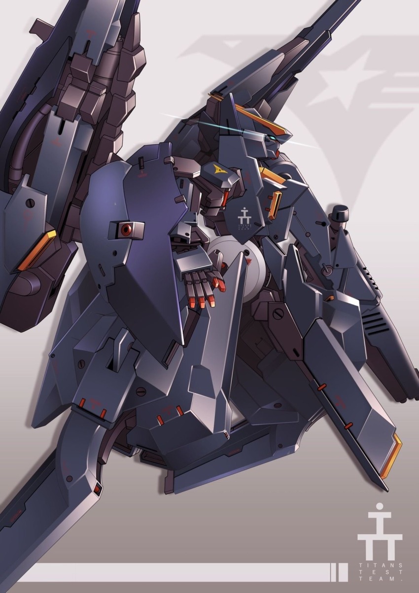 advance_of_zeta artist_request beam_rifle emblem energy_gun english_text gundam gundam_perfect_file gundam_tr-6_hazel_ii highres lens_flare logo machinery mecha mecha_focus mobile_suit no_humans official_art realistic robot roundel science_fiction solo titans_(gundam) titans_test_team_(gundam) v-fin weapon