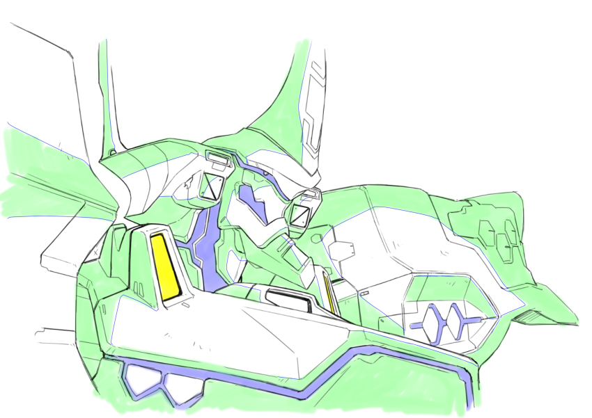 color_trace highres looking_ahead mecha muv-luv muv-luv_alternative muv-luv_total_eclipse no_humans official_art portrait production_art robot science_fiction solo tactical_surface_fighter taiga_hiroyuki type_00_takemikazuchi white_background
