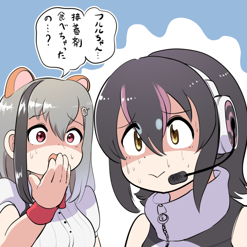 animal_costume highres humboldt_penguin_(kemono_friends) indie_virtual_youtuber kemono_friends kemono_friends_v_project kirara_mimi mcgunngu multicolored_hair penguin_costume short_hair virtual_youtuber