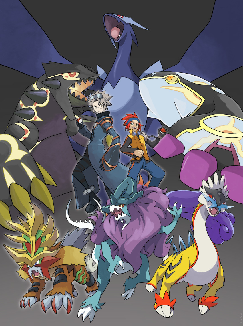 absurdres alternate_color commission commissioner_upload gen_2_pokemon gen_3_pokemon gen_9_pokemon gouging_fire groudon highres kyogre legendary_pokemon lugia mark331 michael_(pokemon) nintendo pokemon pokemon_(creature) pokemon_colosseum pokemon_xd primal_groudon primal_kyogre raging_bolt shadow_lugia shadow_pokemon shiny_pokemon walking_wake wes_(pokemon)