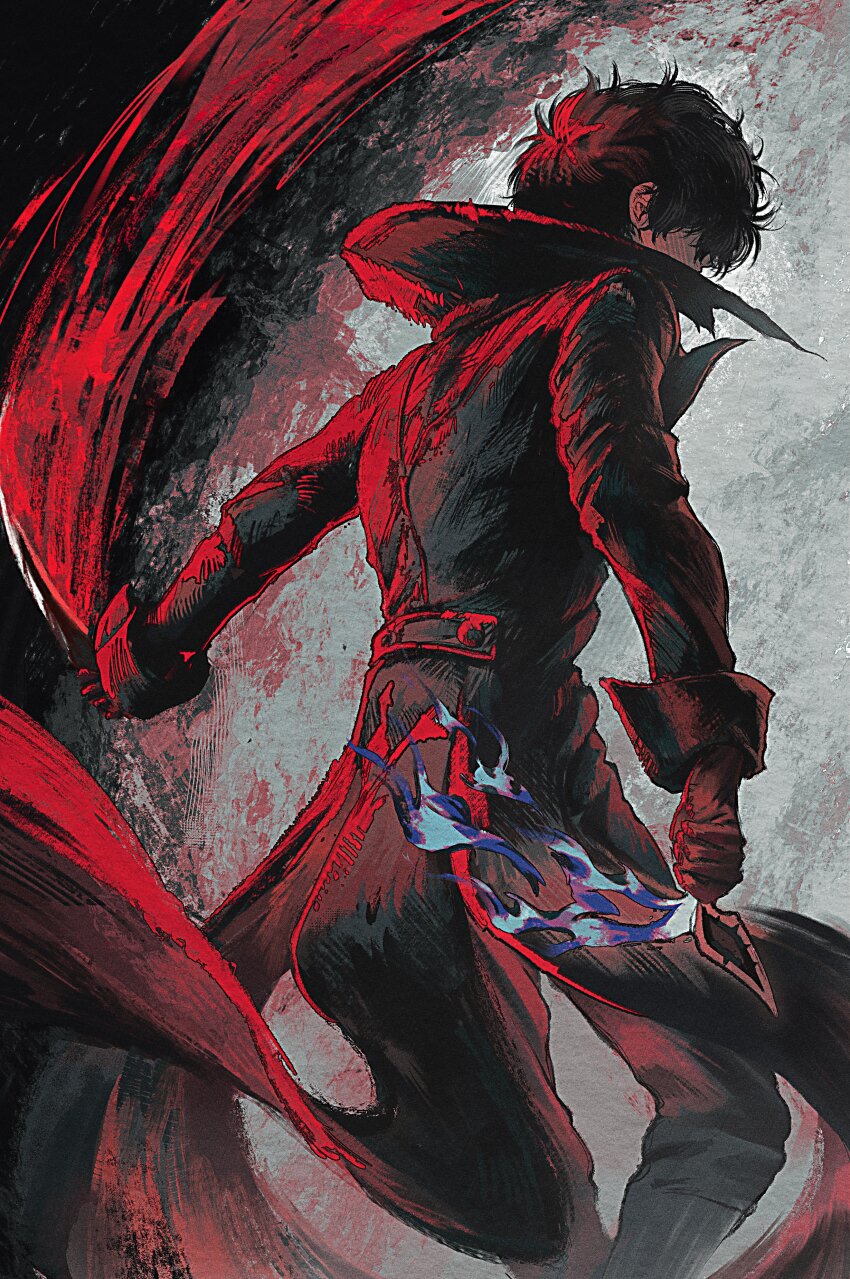 1boy absurdres amamiya_ren andrich_galam belt black_belt black_coat black_gloves black_hair black_pants coat commentary english_commentary feet_out_of_frame gloves highres holding holding_unworn_clothes joker_(persona_5) limited_palette long_sleeves male_focus mask mystical_high_collar pants persona persona_5 short_hair sleeve_cuffs solo standing unworn_mask