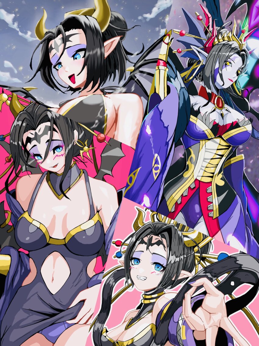 breasts demon demon_girl digimon digimon_(creature) fallen_angel highres lilithmon lilithmon_x-antibody mark_of_evil wings