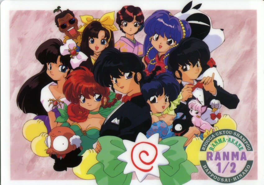 happosai hibiki_ryouga kunou_kocho kuonji_ukyou mousse_(ranma_1/2) ninomiya_hinako p-chan ranma-chan ranma_1/2 saotome_genma_(panda) saotome_nodoka saotome_ranma shampoo_(ranma_1/2) tendou_akane