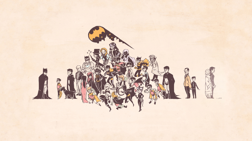 6+boys 6+girls alfred_pennyworth armor barbara_gordon bat_(symbol) batgirl batman batman_(series) batwing batwoman belt bilal_asselah black_bat black_canary black_hair blonde_hair brothers bruce_wayne butler cape carrie_kelly cassandra_cain catwoman chibi coat damian_wayne dark_skin david_zavimbe dc_comics dick_grayson dog domino_mask everyone family father_and_daughter father_and_son fishnets ghost glasses goggles goggles_on_head hairband hat highres huntress_(dc) husband_and_wife james_gordon jason_todd kate_kane luke_fox martha_wayne mask multiple_boys multiple_girls multiple_persona necktie nightrunner nightwing oracle oracle_(dc) orange_hair police red_hair red_hood_(dc) red_robin renee_montoya robin_(dc) rope running scarf siblings spoiler_(dc) stephanie_brown talia_al_ghul the_question thomas_wayne tim_drake titus top_hat torisora wand weapon wheelchair zatanna_zatara