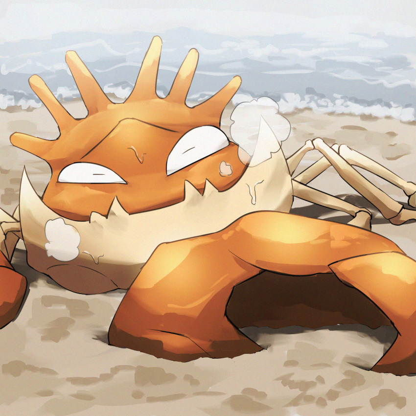 absurdres beach crab day gen_1_pokemon highres kingler nintendo no_humans outdoors pokemon pokemon_(creature) sand solo spicyichizo water