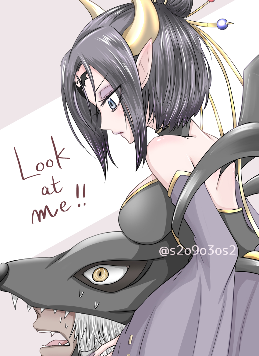 absurdres breasts cerberumon cerberumon_werewolf_mode demon demon_girl digimon digimon_(creature) fallen_angel highres lilithmon mark_of_evil wings