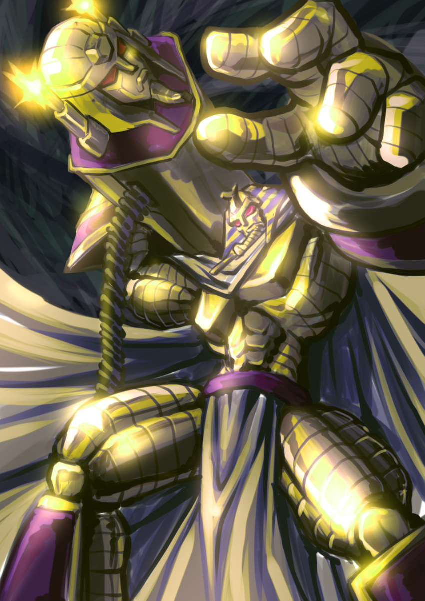 1boy armor cape digimon digimon_(creature) highres male_focus pharaohmon red_eyes solo