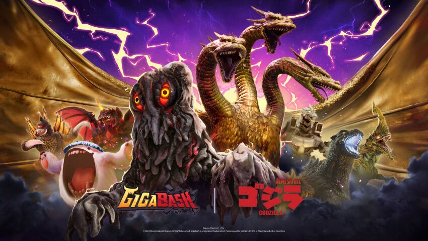 alien ammunition_backpack back_unit building character_name colored_sclera copyright_name cross_promotion crossover cyborg destoroyah dinosaur dragon electricity embers energy english_text fog forked_tongue game giant giant_monster giant_robot gigabash gigan glowing glowing_eyes glowing_horns glowing_mouth godzilla godzilla_(series) godzilla_against_mechagodzilla godzilla_vs._destoroyah godzilla_vs._gigan godzilla_vs._hedorah godzilla_vs._king_ghidorah godzilla_vs._spacegodzilla bad_tag bad_tag hedorah highres horns hydra japanese_text kaiju king_ghidorah kiryu_(godzilla) lightning logo magnetic_weapon mecha mechagodzilla missile_launcher missile_pod monster multiple_heads night official_art open_mouth orange_sclera passion_republic_games promotional_art railgun rawa red_eyes red_sclera roaring robot rocket_launcher rocket_pod sea_monster sharp_teeth shoulder_cannon sky skyscraper slime_(creature) slime_(substance) smog smoke space space_monster sparks spikes tail teeth toho tongue type-0_railgun video_game weapon wings woolley wrist_cannon wrist_gun yellow_electricity yellow_eyes yellow_lightning