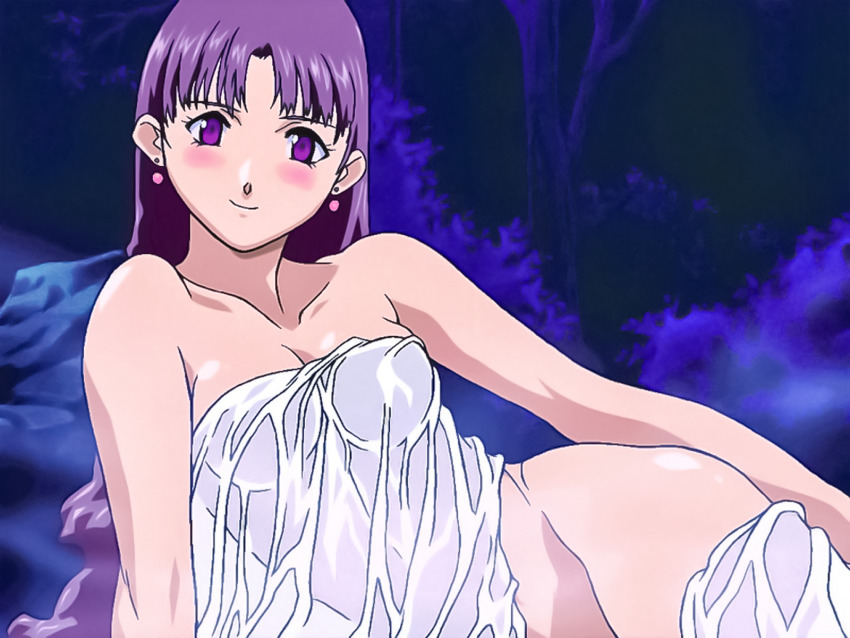 1girl astre bent_over breasts female_focus highres le_roman_de_la_reine_a_gertruds long_hair medium_breasts nakazawa_kazuto onsen solo wet wet_clothes