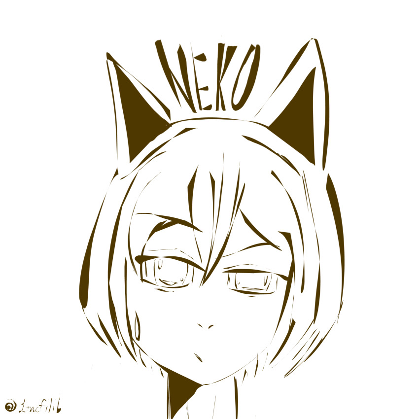 1girl animal_ears cat_ears cat_girl highres lracfilib non-web_source original raised_eyebrows