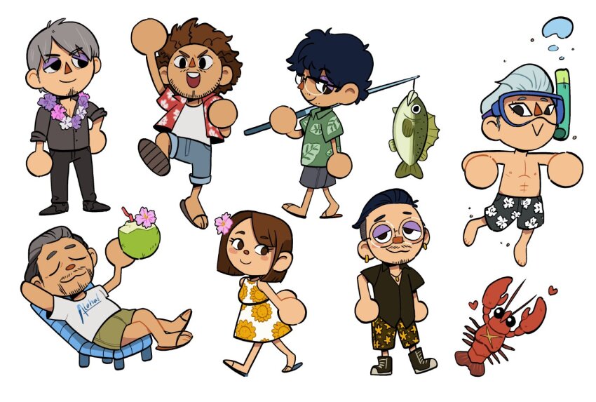 adachi_koichi animal_crossing_(style) crayfish han_joon-gi jazzy_lea kasuga_ichiban kiryu_kazuma mukoda_saeko nanba_yu nancy-chan ryuu_ga_gotoku_(series) ryuu_ga_gotoku_8 zhao_tianyou