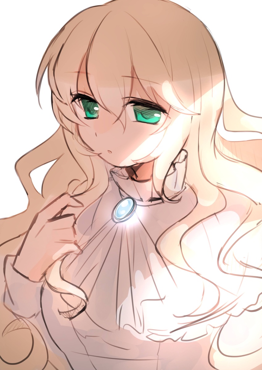 1girl absurdres blonde_hair blue_eyes highres long_hair looking_at_viewer magical_girl mahou_shoujo_madoka_magica mahou_shoujo_oriko_magica mikuni_oriko no_headwear rairai_(light) solo soul_gem very_long_hair