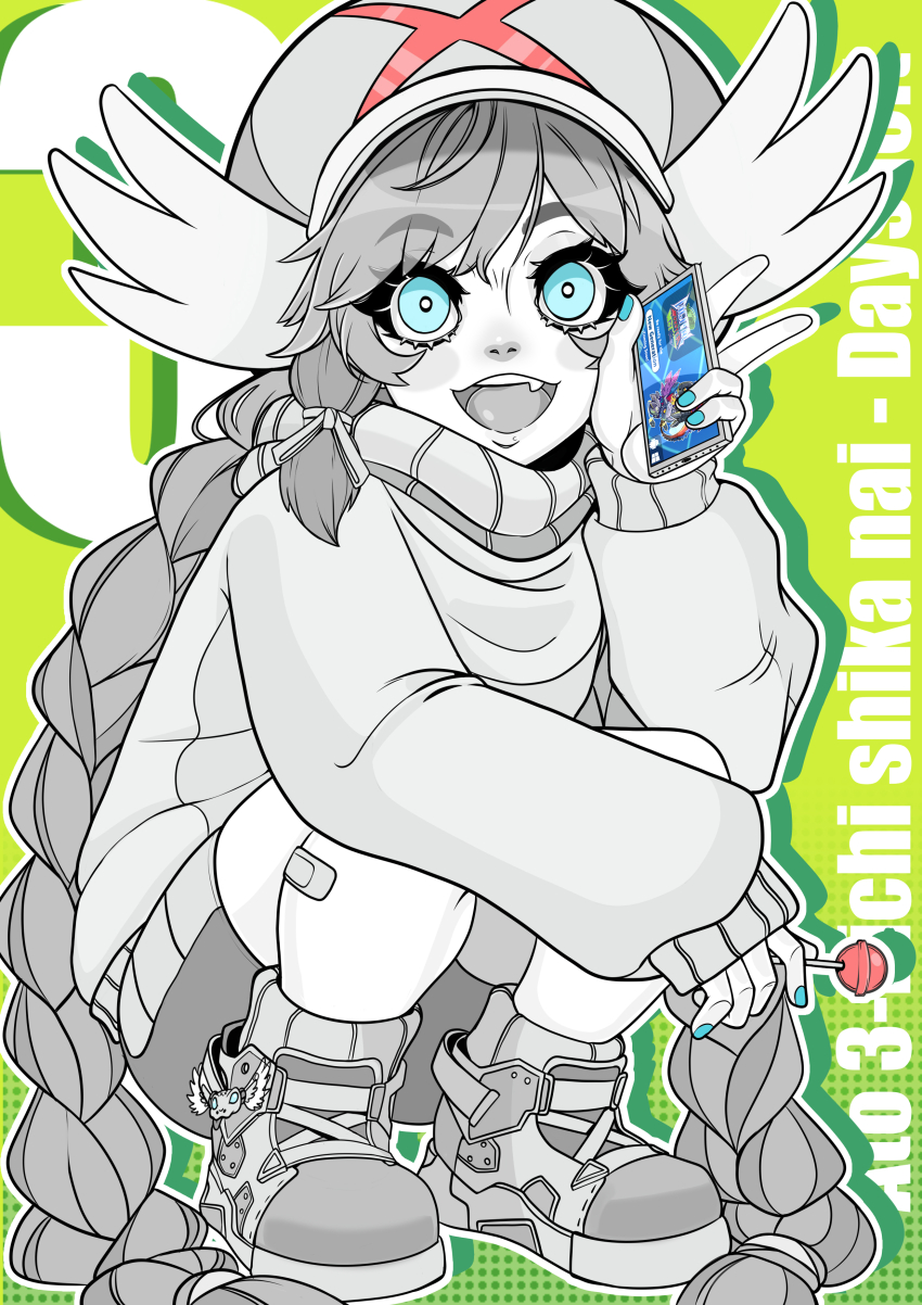 1girl absurdres digimon fang female_focus happy hat highres looking_at_viewer minervamon minervamon_x-antibody personification smile solo