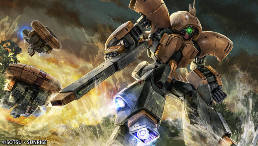 alternate_form artist_request asshimar beam_rifle copyright_logo energy_gun exposed_internal_machinery fleet flying gundam machinery mecha mecha_focus mobile_suit no_humans official_art promotional_art radio_antenna realistic robot science_fiction sunrise_(company) thrusters titans_(gundam) transformation weapon zeta_gundam