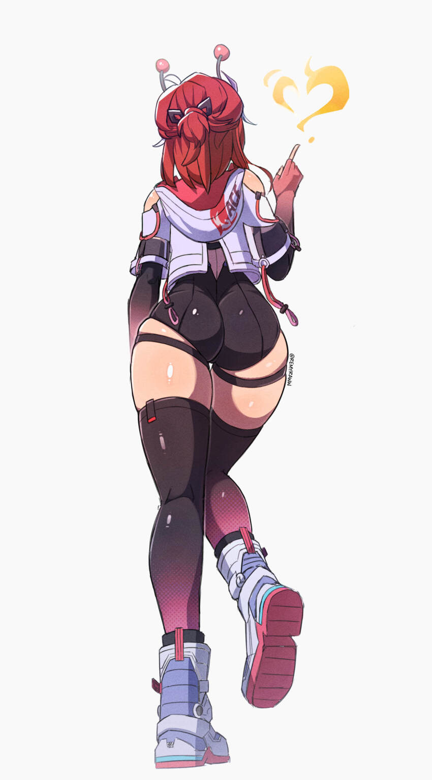 absurdres ass back bushii_(bo0xhy) eika_(strinova) highres huge_ass red_hair strinova