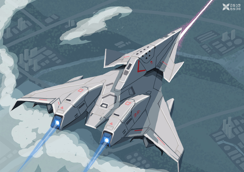 4xs_master_race ace_combat ace_combat_7:_skies_unknown adf-11f_raven airborne_laser aircraft airplane bandai_namco building cannon city cloud directed-energy_weapon drone energy energy_beam energy_cannon energy_weapon fighter_aircraft fighter_jet highres laser laser_cannon laser_weapon military military_vehicle no_humans pink_laser project_aces purple_laser sky stealth_aircraft tactical_laser_system unmanned_aerial_vehicle unmanned_combat_aerial_vehicle weapon_uav_(ace_combat)