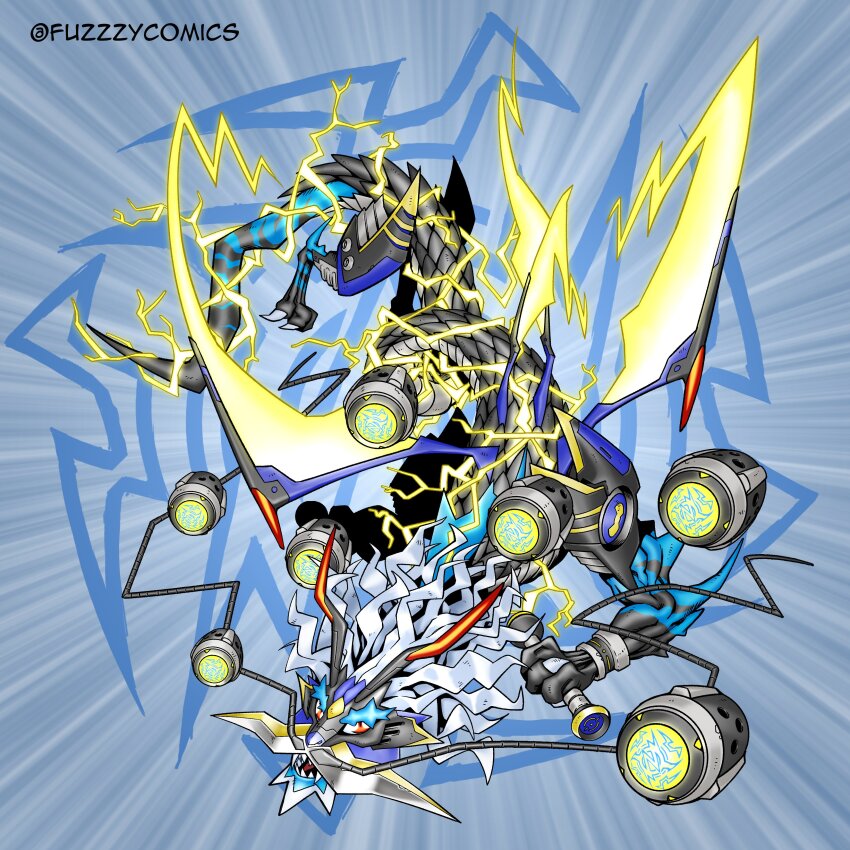 1other absurdres digimon digimon_(creature) digimon_adventure_02 dragon fuzzzycomics highres lighdramon oridigi original other_focus sharp_teeth solo teeth