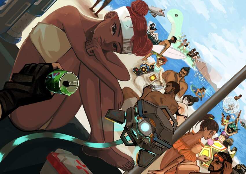 1other 6+boys 6+girls =(^.^)= abs alter_(apex_legends) ambiguous_gender apex_legends ash_(titanfall_2) ballistic_(apex_legends) bangalore_(apex_legends) beach bikini black_bikini black_gloves black_hair bloodhound_(apex_legends) buried cable can catalyst_(apex_legends) caustic_(apex_legends) cloud conduit_(apex_legends) crypto_(apex_legends) d.o.c._health_drone dark-skinned_female dark-skinned_male dark_skin double_bun echo_(apex_legends) everyone fingerless_gloves first_aid fishing frilled_bikini frills fuse_(apex_legends) gibraltar_(apex_legends) gloves glowing goggles goggles_on_head hair_bun headband highres holding holding_can holding_shovel holding_stick holding_polearm holding_water_gun horizon_(apex_legends) innertube lifeline_(apex_legends) loba_(apex_legends) looking_at_viewer mad_maggie_(apex_legends) mirage_(apex_legends) multiple_boys multiple_girls newcastle_(apex_legends) non-humanoid_robot ocean octane_(apex_legends) one-eyed orange_bikini orange_eyes orange_hair pathfinder_(apex_legends) polearm pov purple_bikini rampart_(apex_legends) red_hair robot seer_(apex_legends) shark shovel single_hair_bun sitting sky smile stick strapless strapless_bikini swim_ring swimsuit topless_male trident valkyrie_(apex_legends) vantage_(apex_legends) water water_gun wattson_(apex_legends) weapon white_headband wraith_(apex_legends)