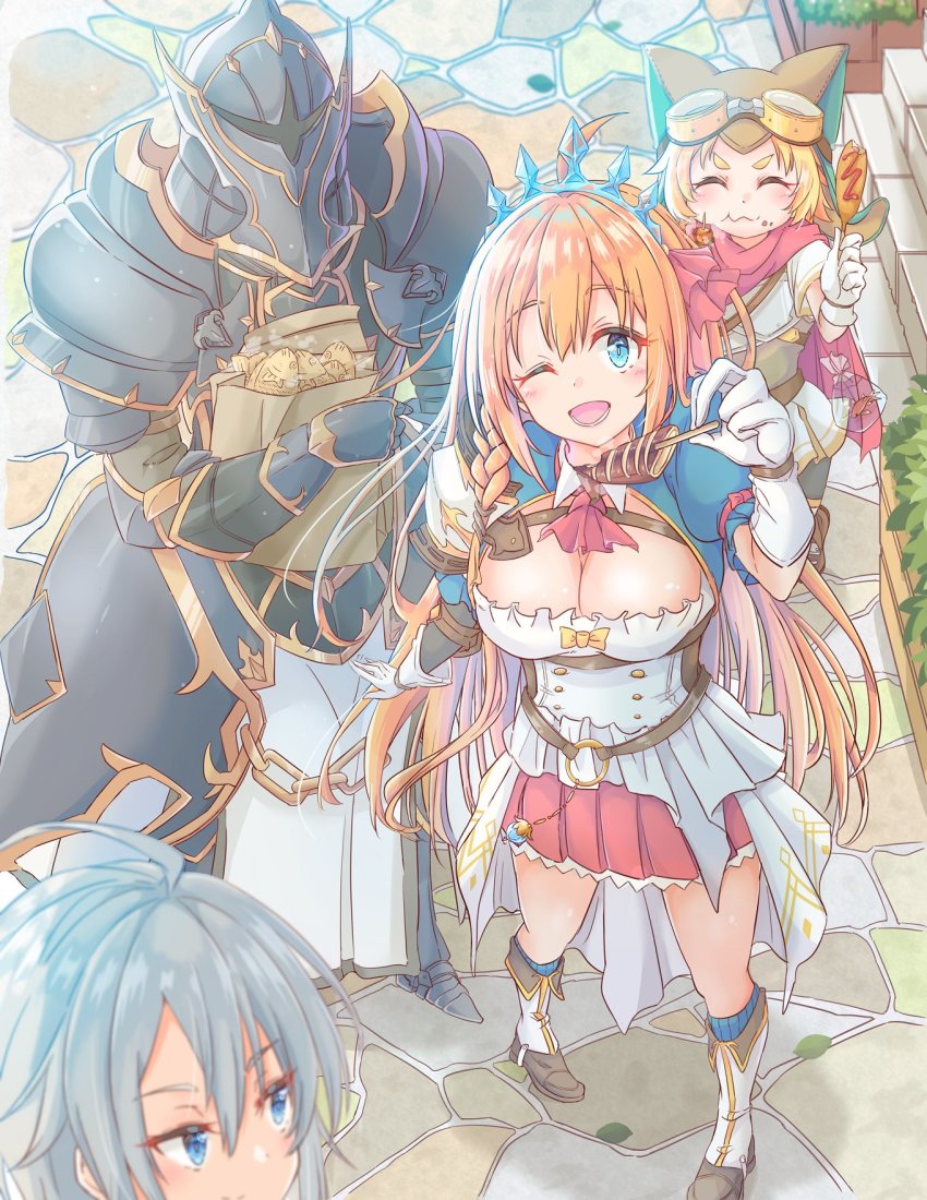 4girls blue_eyes blush breasts eclair_milk highres jun_(princess_connect!) large_breasts long_hair matsuri_(princess_connect!) multiple_girls pecorine_(princess_connect!) princess_connect! tagme tomo_(princess_connect!)