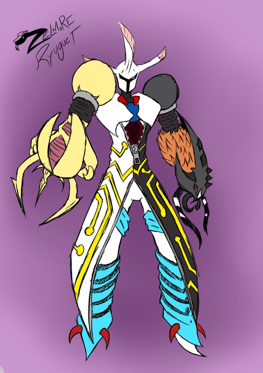 chaosmon corruption digimon digimon_(creature) fusion grankuwagamon heraklekabuterimon highres oridigi original solo
