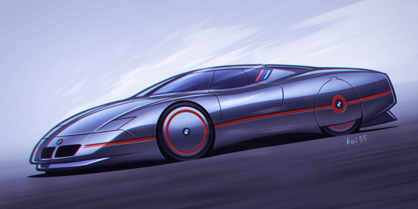 artist_name bmw bmw_avt car chromatic_aberration from_side grey_car kai55 motion_blur motor_vehicle no_humans original sports_car vehicle_focus wind