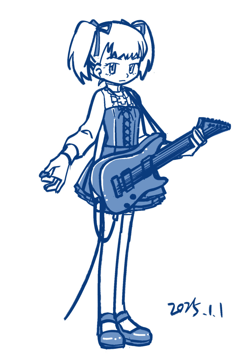 alice_mccoy digimon digimon_tamers electric_guitar gothic_lolita guitar hair_ornament hairpin instrument lolita_fashion long_hair looking_at_viewer pixiv_user_(11374173) plectrum ribbon twintails