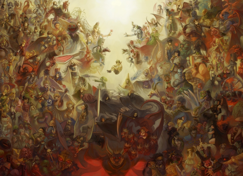 6+boys 6+girls absurdres ahriman_(megami_tensei) ame_no_uzume_(megami_tensei) angel angel_and_devil angel_wings annotated ara_mitama aradia arahabaki_(megami_tensei) armor asymmetrical_hair atlus atropos baal_zebul bad_id bad_pixiv_id baphomet_(mythology) beelzebub bird bishamonten black_frost black_rider blindfold bug byakko_(megami_tensei) cape closed_eyes clotho crown cyclops decarabia demi-fiend demon demon_boy demon_girl detached_sleeves dionysus_(mythology) dis dual_wielding earrings elephant eligor emi_(emi43) epic everyone extra_arms fairy flower forneus futomimi gabriel_(megami_tensei) ganesha genbu genie gurr hanuman hat headband helmet high_pixie high_pixie_(megami_tensei) highres hijiri_jouji hijiri_jyouji hikawa_(megami_tensei) holding hood horn_(instrument) horns horse horus_(mythology) huitzil ifrit instrument inugami inugami_(megami_tensei) jack_frost_(megami_tensei) japanese_armor jewelry kaiwan kali_(mythology) kikuri-hime kin-ki kurama_tengu lachesis_(megami_tensei) lamia legion legion_(megami_tensei) lilith_(megami_tensei) lilith_(shin_megami_tensei) loa_(megami_tensei) loki_(megami_tensei) long_hair lucifer_(megami_tensei) manikin mara_(megami_tensei) masakado_(megami_tensei) mask matador_(megami_tensei) metatron_(megami_tensei) michael_(megami_tensei) mithra_(megami_tensei) monster monster_girl mot_(megami_tensei) mother_harlot mothman multiple_boys multiple_girls multiple_heads naga_raja_(fate) nekomata nigi_mitama nitta_asamu nitta_isamu oberon_(megami_tensei) odin odin_(megami_tensei) odin_(odin_sphere) ogre one-eyed one_eye_closed oni ookuninushi orthrus ose pale_rider parvati polearm pyro_jack rangda_(megami_tensei) raphael_(megami_tensei) raphael_(tmnt) red_eyes red_rider sakahagi samael_(megami_tensei) samurai sarasvati scarf scathach sega shield shiisa shiki-ouji shin_megami_tensei shin_megami_tensei_iii:_nocturne shiva_(megami_tensei) shiva_(shin_megami_tensei) short_hair side_shave skadi skeleton skull slime_(substance) snake spear staff surt suzaku sword tachibana_chiaki_(megami_tensei) takao_yuko tattoo thoth_(mythology) throne_(megami_tensei) tiger titania_(megami_tensei) trumpeter unicorn uriel valkyrie veil virtue_(megami_tensei) weapon white_rider wings wink witch_hat wolf yellow_eyes yurlungur