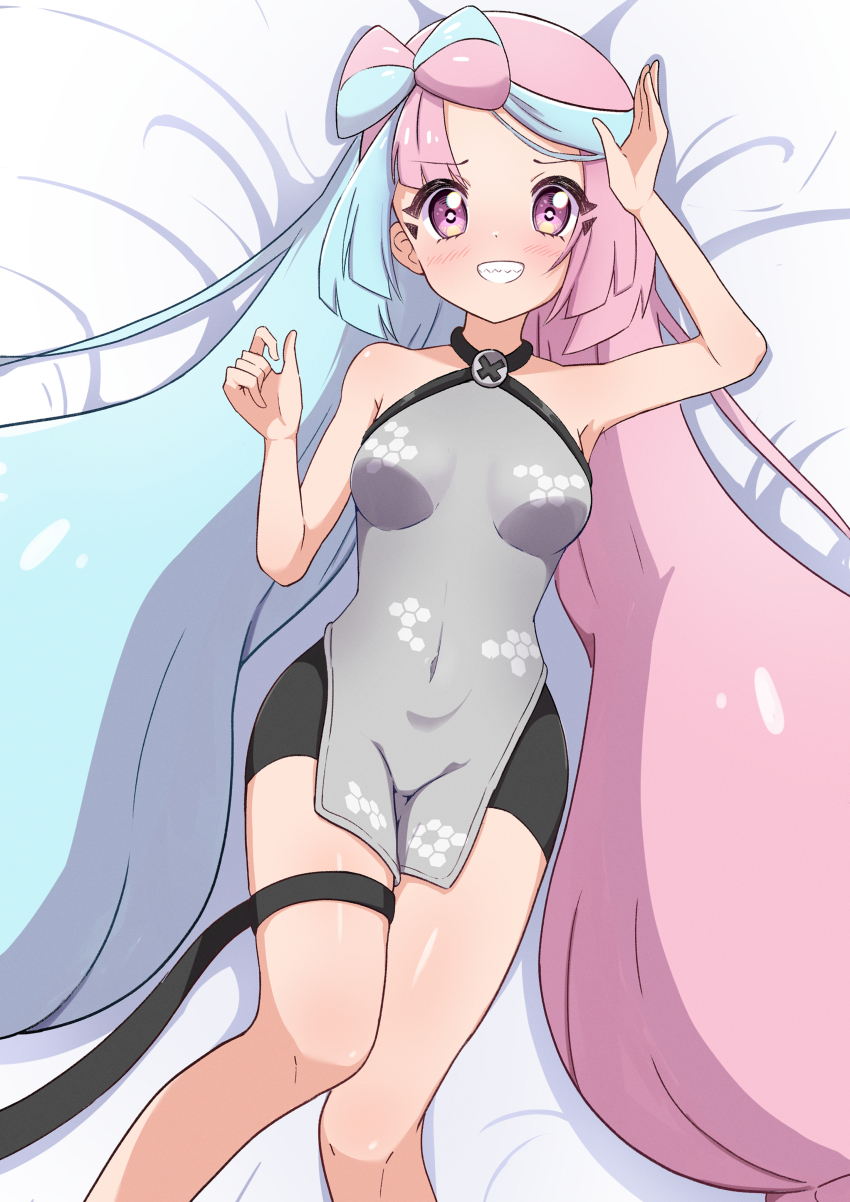 1girl absurdres big_hair breasts highres huge_filesize iono_(pokemon) long_hair multicolored_hair nintendo pokemon pokemon_sv rono_(lethys) small_breasts solo two-tone_hair very_long_hair