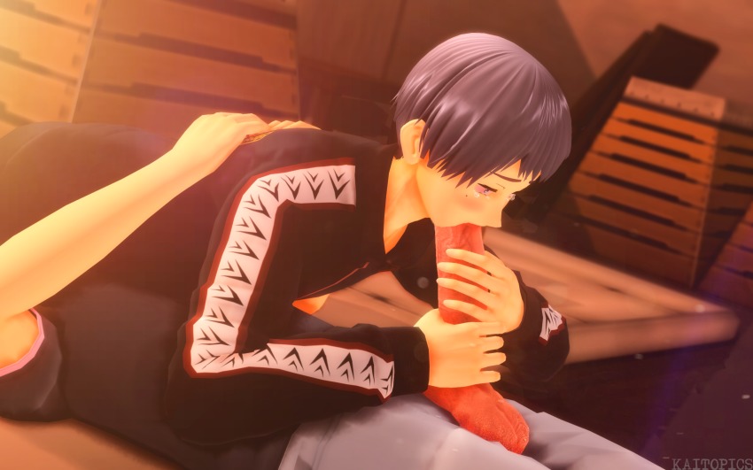 10s 2boys 69 blue_eyes blush deepthroat fellatio free! grey_hair highres kaitopics male_focus mole multiple_boys nitori_aiichirou open_fly oral penis school_uniform tears uncensored yaoi