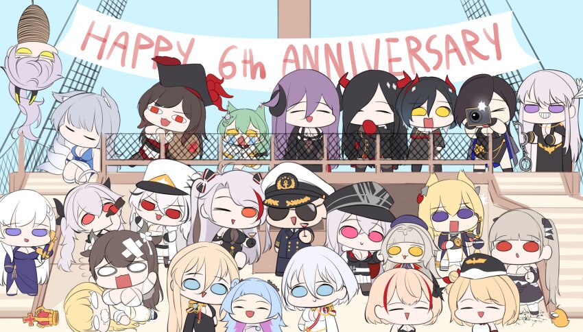 6+girls absurdres aiguillette akashi_(azur_lane) animal_ears antenna_hair ark_royal_(azur_lane) ark_royal_(guardian_of_the_ball)_(azur_lane) azur_lane bandaid bandaid_on_head bare_shoulders belfast_(azur_lane) belfast_(the_noble_attendant)_(azur_lane) bikini bismarck_(azur_lane) bismarck_(beacon_of_the_iron_blood)_(azur_lane) black_dress black_gloves black_hair black_hat black_horns black_pantyhose blonde_hair blue_dress blue_eyes blue_hair blue_sky bound bow bra bra_peek breasts brown_hair cape cat_ears cat_girl center_opening chibi chibi_only cleavage closed_eyes coat coat_dress coat_of_arms cocktail_dress cocktail_glass commander_(azur_lane) commentary cow_ears cow_girl cow_horns crack cracked_floor criss-cross_halter cross crossed_bangs crown crying crying_with_eyes_open cuffs cup curled_horns day dress drinking drinking_glass elbow_gloves english_commentary english_text enterprise_(azur_lane) enterprise_(heroic_finery)_(azur_lane) epaulettes evening_gown feather_hair_ornament feathers flower formidable_(azur_lane) fox_ears friedrich_carl_(azur_lane) friedrich_der_grosse_(azur_lane) frilled_dress frills fur_trim gangut_(azur_lane) gloves gold_trim graf_zeppelin_(azur_lane) green_hair grey_hair hair_between_eyes hair_bow hair_bun hair_ears hair_flower hair_ornament hair_over_one_eye halter_dress halterneck handcuffs hat headpiece highres holding holding_crown holding_cup holding_handcuffs horns iron_cross jacket jacket_on_shoulders kashino_(azur_lane) kashino_(hot_springs_relaxation)_(azur_lane) kitsune kyuubi large_breasts large_tail leipzig_(azur_lane) leipzig_(retrofit)_(azur_lane) long_hair long_hair_between_eyes manjuu_(azur_lane) mechanical_horns medium_breasts military military_hat military_uniform mini_crown miniskirt multicolored_hair multiple_girls multiple_tails naval_uniform no_eyewear official_alternate_costume one_eye_closed open_mouth orange_eyes outdoors oxy-cola_(azur_lane) pantyhose peaked_cap pirate_hat pleated_skirt prinz_eugen_(azur_lane) prinz_eugen_(cordial_cornflower)_(azur_lane) purifier_(azur_lane) purple_dress purple_eyes purple_gloves purple_hair queen_elizabeth_(azur_lane) queen_elizabeth_(the_queen&#039;s_ball)_(azur_lane) red_eyes red_gloves red_hair red_horns roon_(azur_lane) roon_(dark_red_grin)_(azur_lane) royal_fortune_(azur_lane) see-through_clothes see-through_dress shinano_(azur_lane) shinano_(dreams_of_the_hazy_moon)_(azur_lane) short_hair siblings side_cape single_epaulette single_hair_bun single_side_bun sisters sitting skirt sky sleeping sleeveless sleeveless_dress smile streaked_hair streaming_tears sunglasses surprised swimsuit tail taking_picture talking talking_on_phone tears tentacle_hair tied_up_(nonsexual) tirpitz_(azur_lane) tirpitz_(iron_blood_snowstorm)_(azur_lane) twintails two-tone_dress two-tone_hair u-556_(azur_lane) u-556_(party_knight!)_(azur_lane) ulrich_von_hutten_(azur_lane) underwear upside-down very_long_hair warspite_(azur_lane) white_bikini white_cape white_coat white_dress white_flower white_gloves white_hair white_skirt white_tail whitter wide-eyed yellow_eyes z46_(azur_lane)