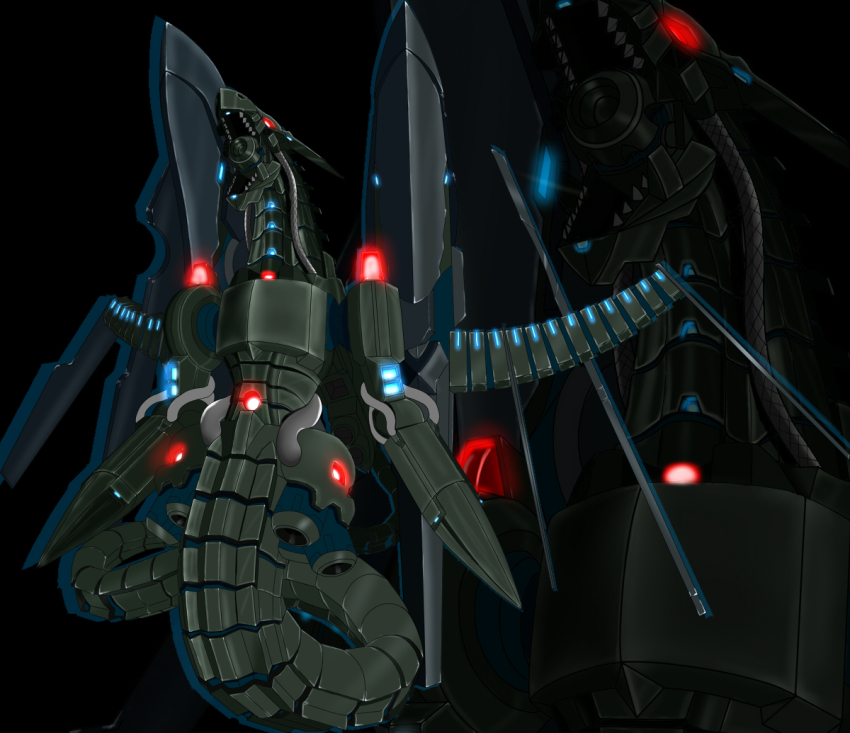 digimon digimon_(creature) gigadramon megadramon mugendramon original red_eyes robot skull solo tail wings