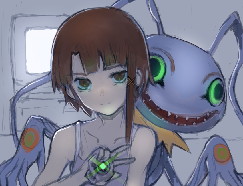 digimon digimon_(creature) digivice highres iwakura_lain keramon serial_experiments_lain tagme