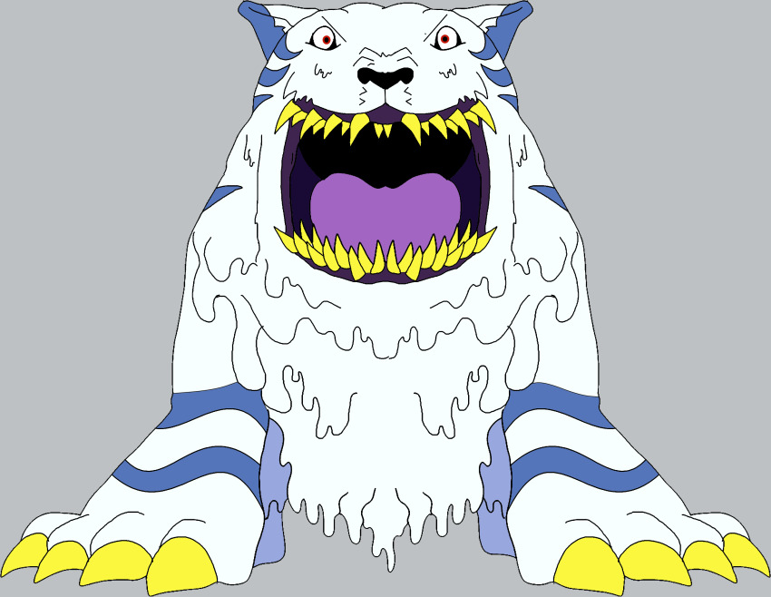 claws digimon digimon_(creature) highres looking_at_viewer sharp_teeth solo splashmon splashmon_darkness_mode teeth transparent_background